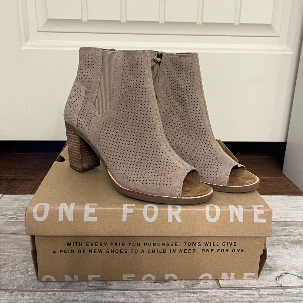 Toms Peep Toe Booties size 8